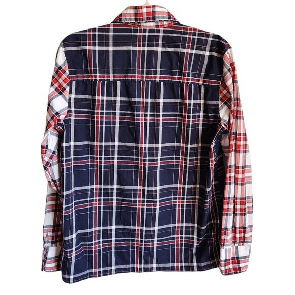 Outerknown Shirt Men's XS Blue Button Up Plaid Long Sleeve Organic Cotton - Picture 7 of 9